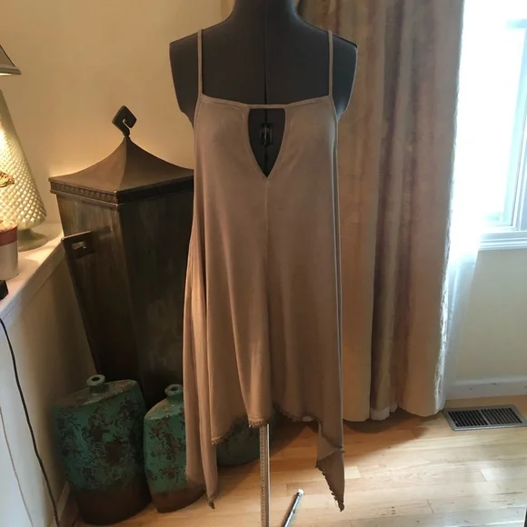 POL Washed Jersey Swing Dress/Tunic Beige Latte S and M - Picture 5 of 12